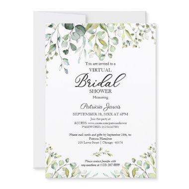 Eucalyptus Greenery Virtual Bridal Shower Invitati Invitations