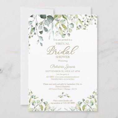 Eucalyptus Greenery Virtual Bridal Shower Invitations