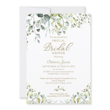 Eucalyptus Greenery Virtual Bridal Shower Invitations