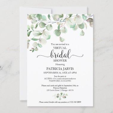 Eucalyptus Greenery Virtual Bridal Shower Invitations