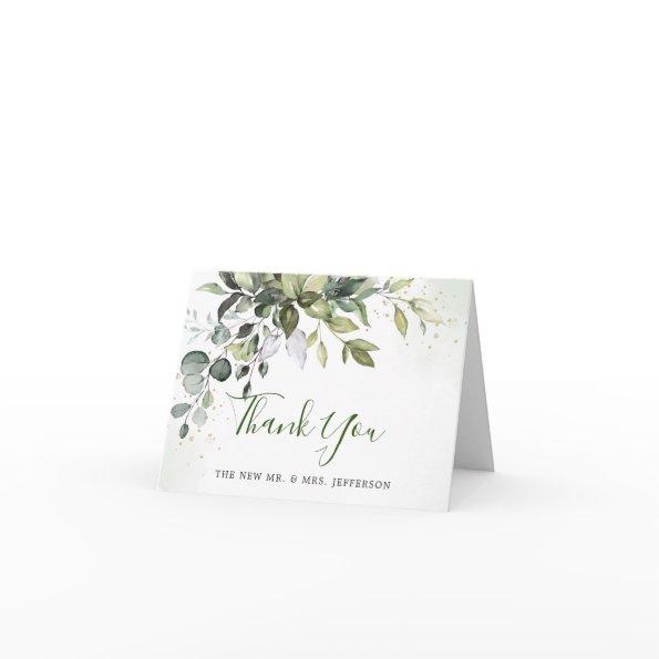 Eucalyptus Greenery Watercolor Wedding Thank You