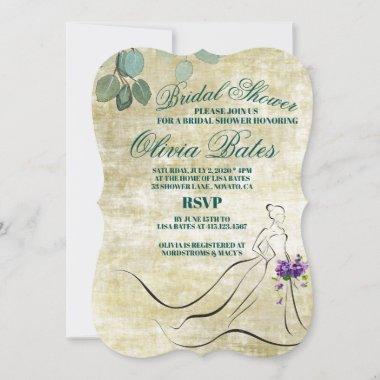 Eucalyptus Greenery Wedding Bridal Shower Invitations