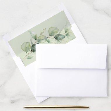 Eucalyptus Greenery Wedding Invitations Envelope Liner