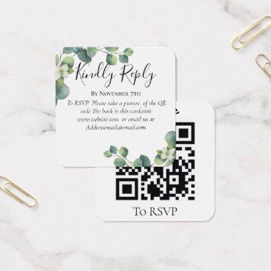 Eucalyptus greenery Wedding Website QR Code RSVP