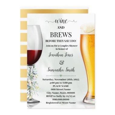 Eucalyptus Greenery Wine and Brews Couples Shower