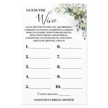 Eucalyptus Guess the Wine  Game  Flyer