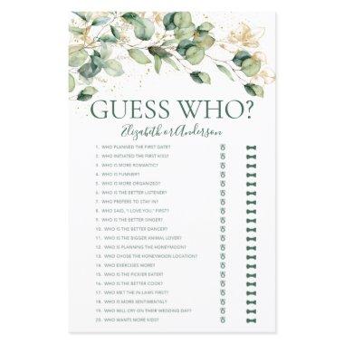 Eucalyptus Guess Who Bridal Shower Game