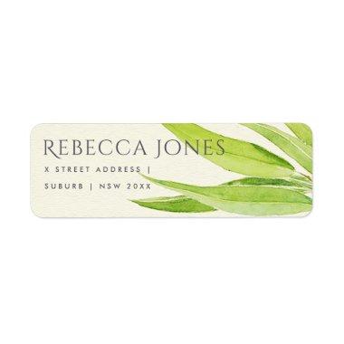 EUCALYPTUS LEAF WATERCOLOUR FOLIAGE ADDRESS LABEL