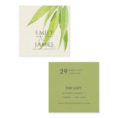 EUCALYPTUS LEAF WATERCOLOUR FOLIAGE WEDDING SQUARE BUSINESS Invitations