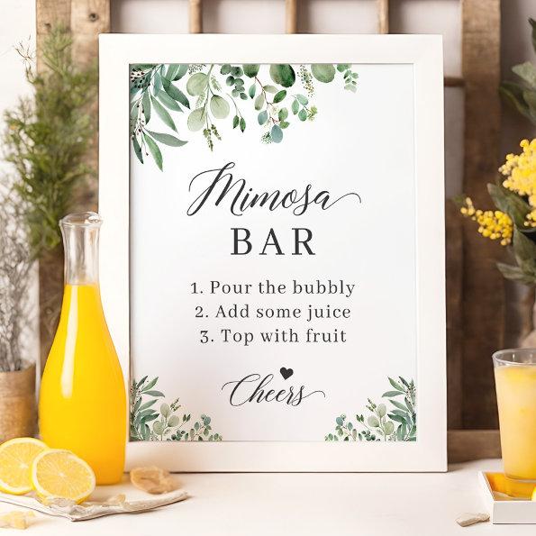 Eucalyptus Leaves Bridal Shower Mimosa Bar Sign