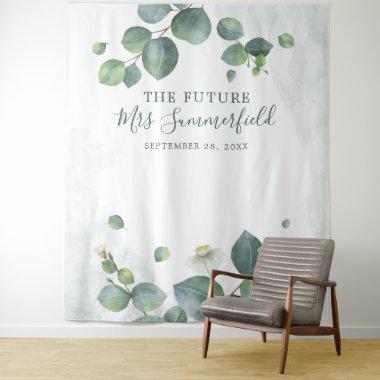 Eucalyptus Leaves Succulent Photo Booth Tapestry