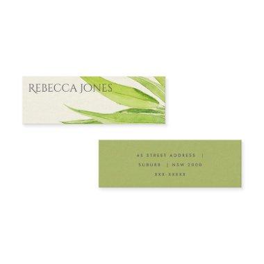 EUCALYPTUS LEAVES WATERCOLOUR FOLIAGE ADDRESS MINI BUSINESS