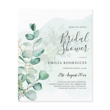 Eucalyptus Leaves Wedding Greenery QR CODE Modern Flyer