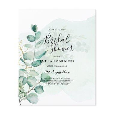 Eucalyptus Leaves Wedding Greenery QR CODE Modern Flyer