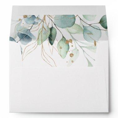 Eucalyptus Lined Envelope with Return Address