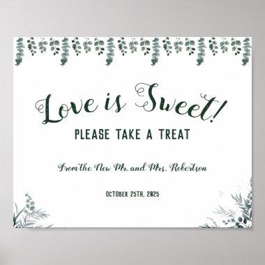 Eucalyptus Love is Sweet Bridal Shower Wedding Poster