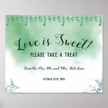 Eucalyptus Love is Sweet Bridal Shower Wedding  Poster