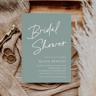 Eucalyptus | Minimalist Script Bridal Shower Invitations