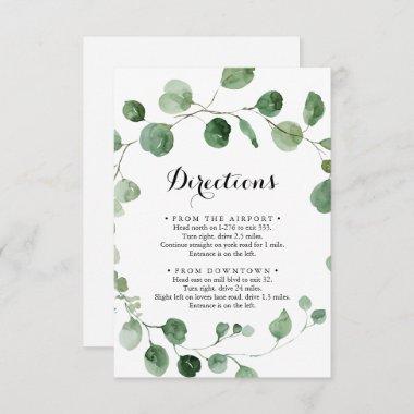 Eucalyptus Modern Calligraphy Wedding Directions Enclosure Invitations