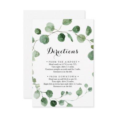 Eucalyptus Modern Calligraphy Wedding Directions Enclosure