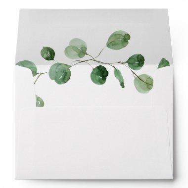 Eucalyptus Modern Calligraphy Wedding  Envelope