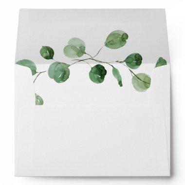 Eucalyptus Modern Calligraphy Wedding Invitations Envelope