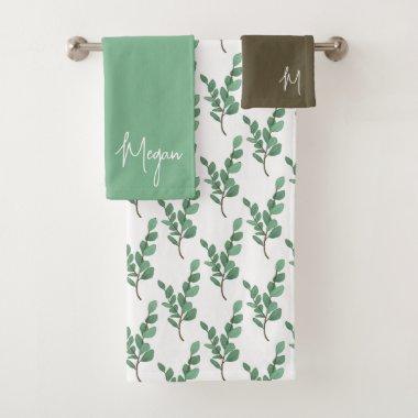 Eucalyptus Monogrammed Towel Set