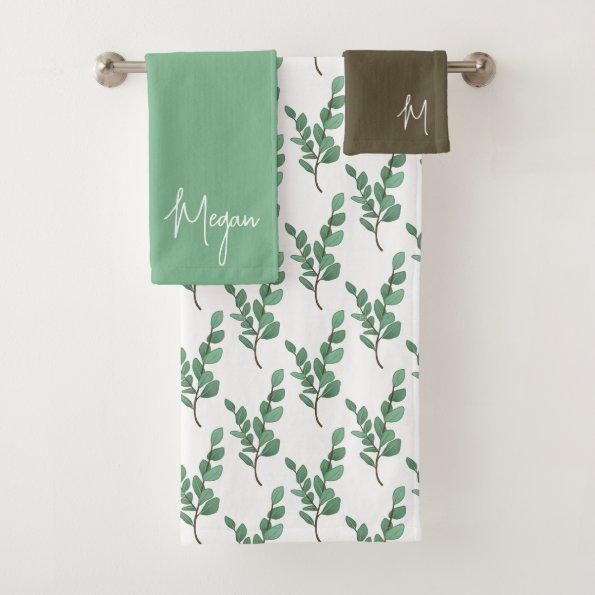 Eucalyptus Monogrammed Towel Set