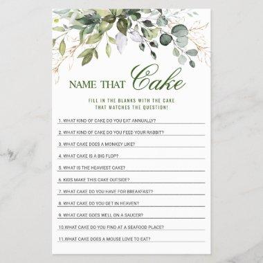Eucalyptus Name That Cake Bridal Shower Game