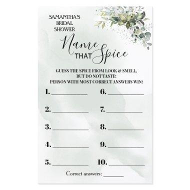 Eucalyptus Name that Spice bilingual shower game
