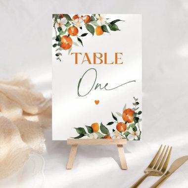 Eucalyptus oranges citrus theme table number One