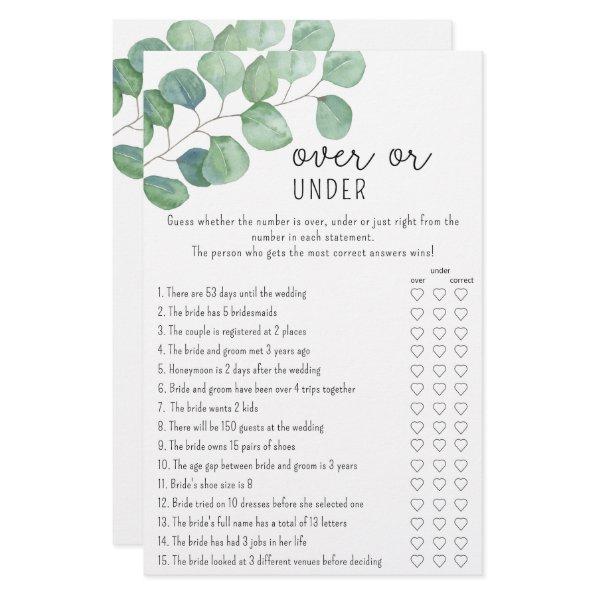 Eucalyptus - Over or Under  game