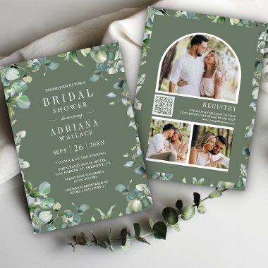 Eucalyptus Photo QR Code Sage Green