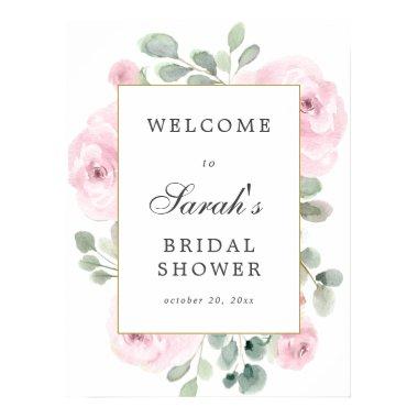 Eucalyptus Pink Floral  Welcome Sign