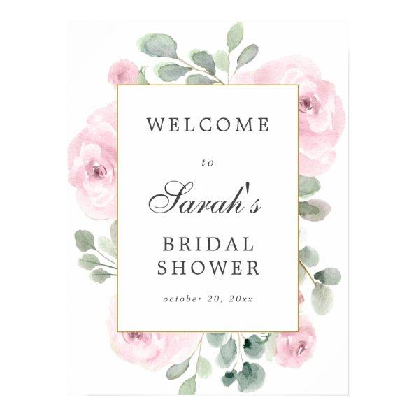 Eucalyptus Pink Floral  Welcome Sign