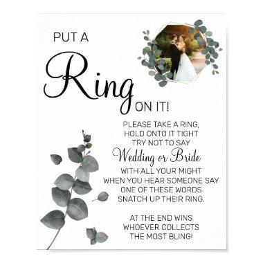 Eucalyptus Put a Ring bridal shower game sign