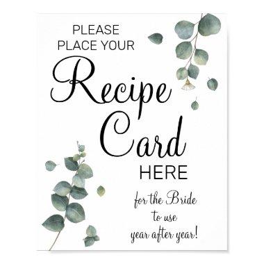 Eucalyptus Recipe Invitations bridal shower game sign