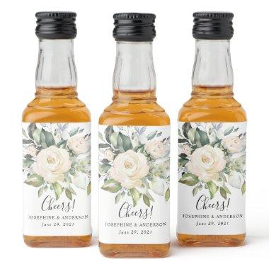 Eucalyptus Roses Favor Liquor Bottle Labels