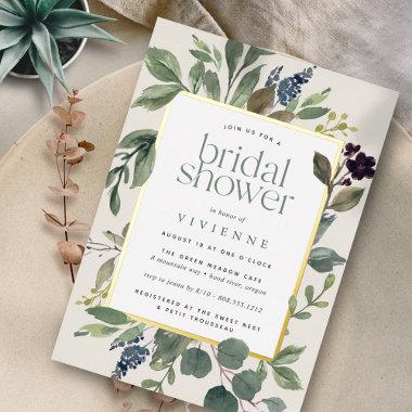 Eucalyptus & Sage Bridal Shower Foil Invitations