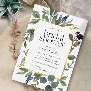 Eucalyptus & Sage Bridal Shower Foil Invitations