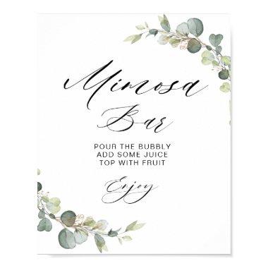 eucalyptus sage green bridal shower mimosa bar poster