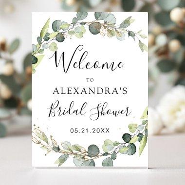 Eucalyptus Sage Green Floral  Poster