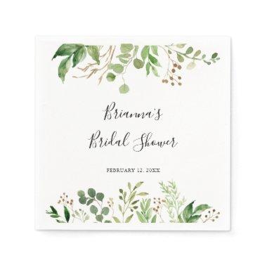 Eucalyptus Simple Brown Floral  Napkins
