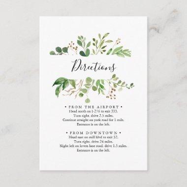 Eucalyptus Simple Brown Floral Wedding Directions Enclosure Invitations
