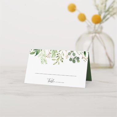 Eucalyptus Simple Brown Floral Wedding Place Invitations