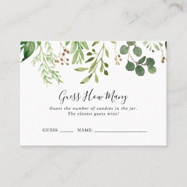 Eucalyptus Simple Floral Guess How Many Game Invitations