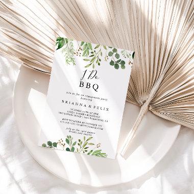 Eucalyptus Simple Floral I Do BBQ Engagement Party Invitations