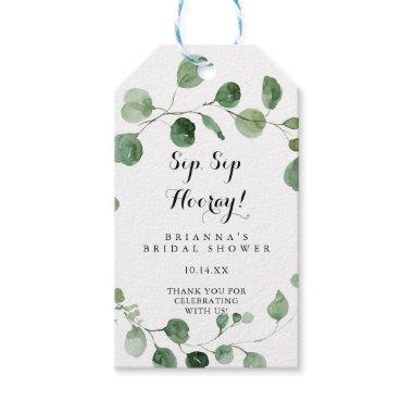 Eucalyptus Sip Sip Hooray Bridal Shower Gift Tags