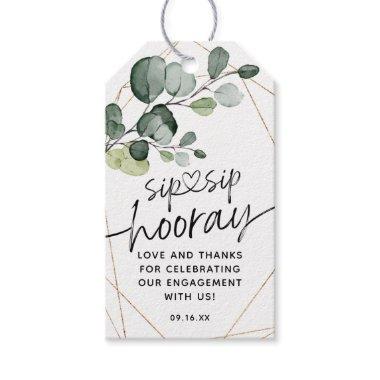 Eucalyptus Sip Sip Hooray Engagement Shower Favor Gift Tags
