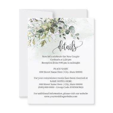 Eucalyptus Succulent Greenery Details Insert Card